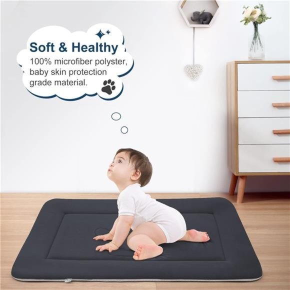 Large Dog Bed Crate Pad Mat Cute Paw Pet Beds for Dogs,42-Inch Washable Mattress - Picture 3 of 8